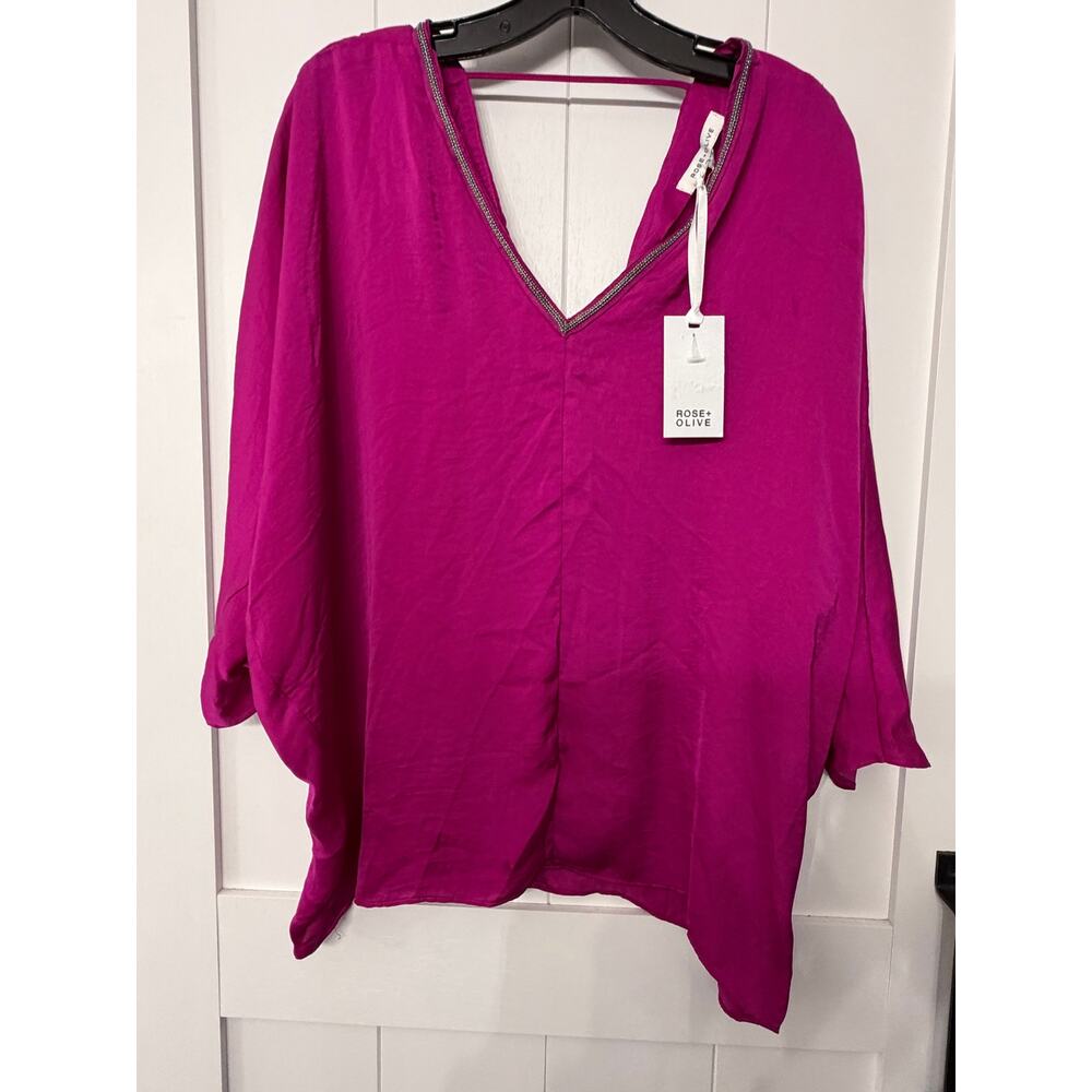 Rose & Olive NWT Tunic blouse in fuchsia sz Medium